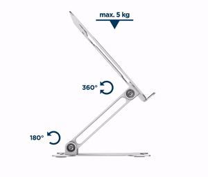 Gembird NBS-D1-03 nešiojamojo kompiuterio stovas Sidabras 39,6 cm (15.6")