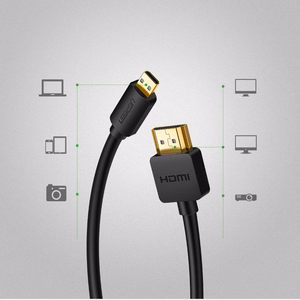 Ugreen HDMI - micro HDMI laidas 19 pin 2.0v 4K 60Hz 30AWG 1.5m juodas (30102)