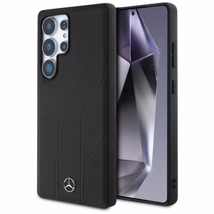 Mercedes Odinis Įspaustos linijos Magnetinis dėklas Samsung Galaxy S25 Ultra - juodas