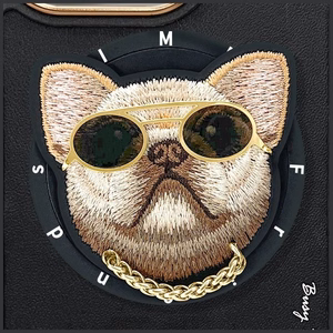 Nimmy Glasses Šaunus šuo Magnetinis dėklas telefonui iPhone 16 Pro - juodas