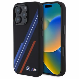 BMW Silikoninis Atsitiktiniai Linijos Magnetinis dėklas iPhone 16 Pro Max - juodas
