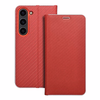 Dėklas telefonui LUNA Book Carbon skirtas SAMSUNG S23 raudonas