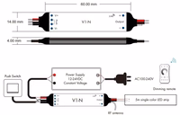 V1-N nuolatinės įtampos valdiklis 12-24V, 1x 3A, Push-Dimm