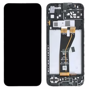 Ekranas Samsung A145 A14 4G su lietimui jautriu stikliuku ir rėmeliu Black ORG