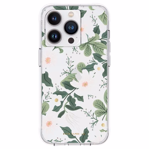 Rifle Paper Clear dėklas, skirtas iPhone 14 Pro, „Willow“ rašto