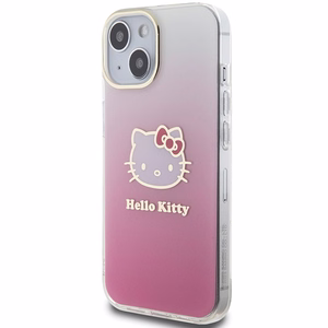Hello Kitty IML Gradient Electrop Kitty Head dėklas telefonui iPhone 15 - rožinis
