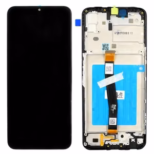 Ekranas Samsung A226 A22 5G su lietimui jautriu stikliuku ir rėmeliu originalus Black (service pack)