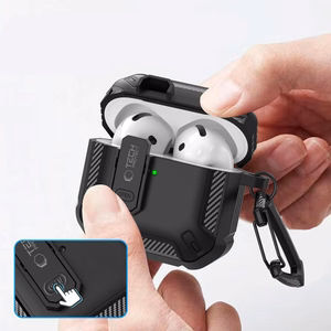 Tech-Protect Carbonox dėklas AirPods 4 - juodas