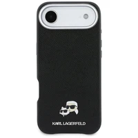 Karl Lagerfeld Karl & Choupette Head Pins Saffiano MagSafe Case for iPhone Air - Black