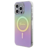 Guess IML Iridescent Magnetinis dėklas telefonui iPhone 15 Pro - rožinis