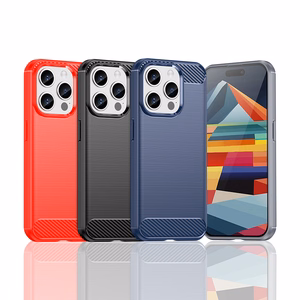 Lankstus anglies rašto dėklas telefonui iPhone 15 Pro Carbon Case - juodas