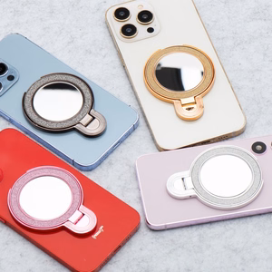 Telefono stovas CIRCLE MIRROR – lipnus – juodas
