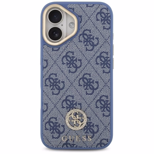 Guess 4G Strass Logo & Big Strap Metal Buttons MagSafe case for iPhone 17 blue