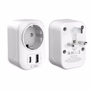 Tech-Protect TA100 UK adapteris baltas