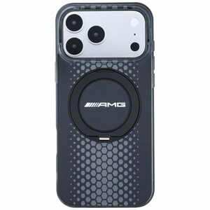 Mercedes AMG IML Double Layer Urban Line dėklas, skirtas iPhone 18 Pro Max / 17 Pro Max, su žiedu-stovu, suderinamas su MagSafe – juodas