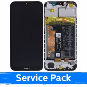 Ekranas skirtas Huawei Y5 2019 juodas su rėmeliu (Service Pack)