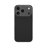Benks magnetinis Armor Pro Kevlar dėklas su metaliniu rėmeliu 600D (A069) Iphone 17 Pro telefonui juodas (su fotoaparato valdymo mygtuku)