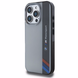 BMW Motosport IML vertikali juosta iPhone 16 Pro dėklas - pilkas