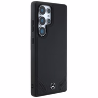 Mercedes Odinis Kreivės siūlės dėklas Samsung Galaxy S25 Ultra - juodas