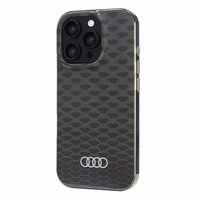 Audi IML Siuvinėjimo raštas Magnetinis iPhone 16 Pro 6.3" juodas/juodas kietas dėklas AU-IMLMIP16P-Q5/D3-BK