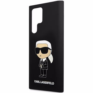 Karl Lagerfeld Silikoninis Ikonik dėklas telefonui Samsung Galaxy S24 Ultra - juodas