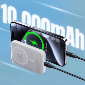 Wozinsky WRW349YWS 10000mAh Magnetinė Išorinė baterija (f) - balta