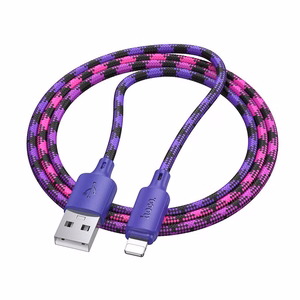 Kabelis USB A į Lightning Hoco 2,4A 1 m X116 gradientinė violetinė