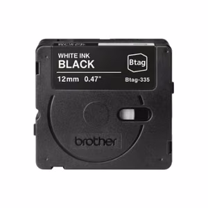 Brother BTAG-335 – Btag etikečių juosta, baltas tekstas juodas fone