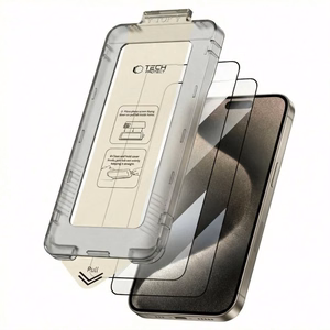 Tech-Protect Quick Set+ 2-jų rinkinys grūdintas stiklas iPhone 15 Pro - juodas