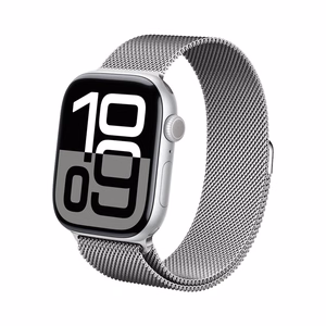 Crong Milano Steel nerūdijančiojo plieno dirželis, skirtas Apple Watch 44 / 45 / 46 / 49 mm, sidabro spalvos
