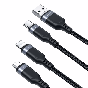 Joyroom Multi-Use Series S-A18 3in1 USB-A - Lightning / USB-C / micro USB kabelis 0.3m - juodas
