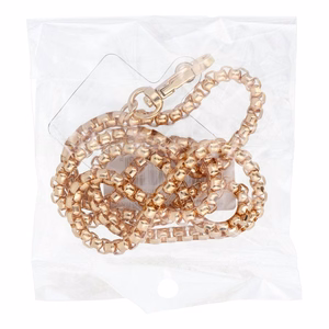 CHAIN #82 telefono dirželis, pakabukas / virvelės ilgis 80 cm (40 cm kilpoje) / ant kaklo – auksinis