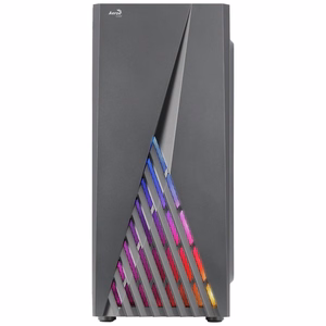 Aerocool DELTABKV1 ATX kompiuterio korpusas su RGB priekiu, pilnu šoninio lango ir 12 cm ventiliatoriumi, juodas