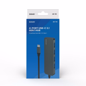 SAVIO USB-C šakotuvas - 4 x USB-A, AK-54