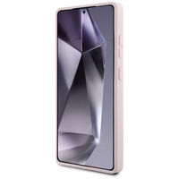 Dėklas telefonui Samsung Galaxy S25 Ultra – rožinis, Guess silikoninis didelis 4G logotipo apačioje užrašas