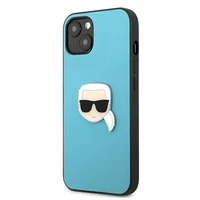 Karl Lagerfeld Odinis Ikonik Karl's Head Metalinis dėklas iPhone 13 mini - mėlynas