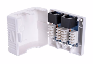 Lanberg OU6-0002-W – Cat.6 paviršinė dėžutė su 2 RJ-45 lizdais, balta