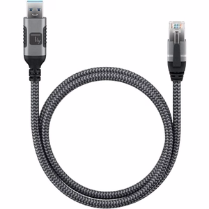 Techly ICOC U3A-RJ45-010 tinklo laidas Juodas, Sidabrinis 1 m Cat6 F/UTP (FTP)