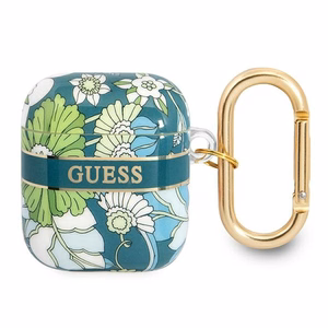 Guess GUA2HHFLN AirPods dėklas žalias/žalias Gėlių kolekcija