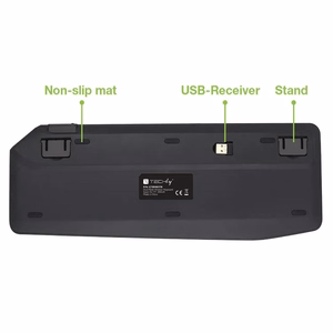 Techly ICTB9801TB klaviatūra Universalus RD belaidis ryšys + „Bluetooth“ QWERTY Anglų (JAV) Juoda