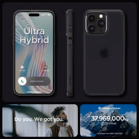 Spigen Ultra Hybrid dėklas telefonui iPhone 15 Pro Max - Skaidrus juodas