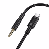 "Borofone" kabelis AUX BL25B Nice - C tipo jungtis su 3,5 mm lizdu - 1 metras, juodas