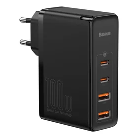 Baseus GaN2 Pro greitas įkroviklis 100W USB / USB Type C Quick Charge 4+ Power Delivery juodas (CCGAN2P-L01)