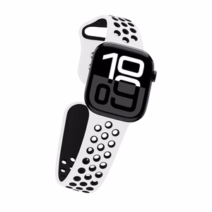 Crong Duo Sport dirželis, skirtas Apple Watch 38 / 40 / 41 / 42 mm, baltas ir juodas