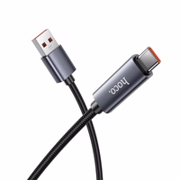 Kabelis USB A į USB C Hoco 5A su ekranu 1 m X112 juodas