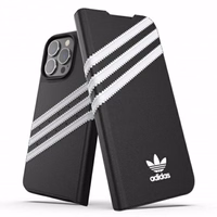 Adidas OR knygelės tipo dėklas PU iPhone 13 Pro / iPhone 13 – juodas ir baltas