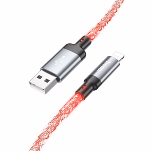Kabelis USB A į Lightning Hoco 2,4A 1 m U112 pilkas
