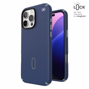 Speck Presidio2 Pro dėklas su MagSafe ir ClickLock, skirtas iPhone 16 Pro Max, „Coastal Blue/Dust Grey“