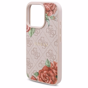 Guess GUHMP16XP4ROPEMCP iPhone 16 Pro Max 6.9" kietasis dėklas rožinis 4G Flowers Print MagSafe