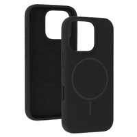 Magnetinis plonas silikoninis dėklas telefonui Iphone 16 Pro juodas